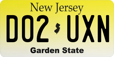 NJ license plate D02UXN