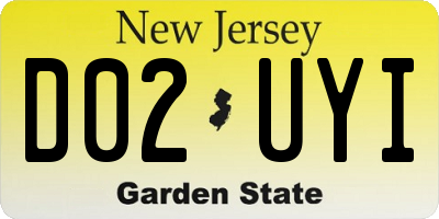 NJ license plate D02UYI