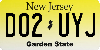 NJ license plate D02UYJ