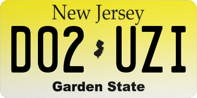 NJ license plate D02UZI