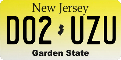 NJ license plate D02UZU