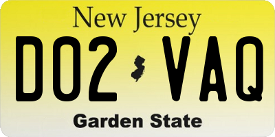 NJ license plate D02VAQ