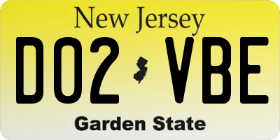 NJ license plate D02VBE