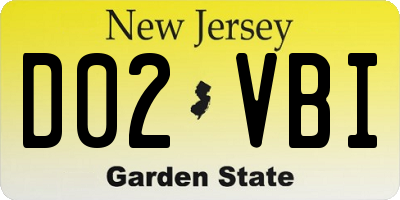 NJ license plate D02VBI