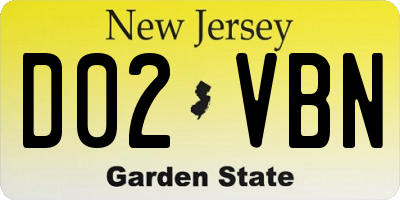NJ license plate D02VBN