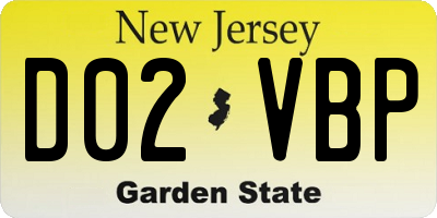 NJ license plate D02VBP