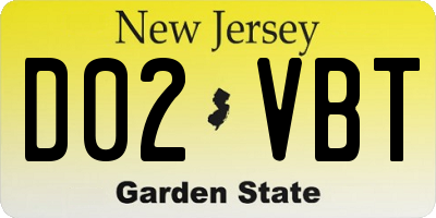 NJ license plate D02VBT