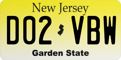 NJ license plate D02VBW