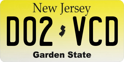 NJ license plate D02VCD