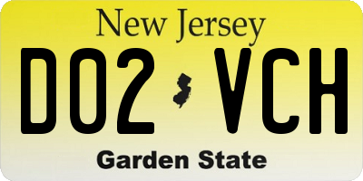 NJ license plate D02VCH