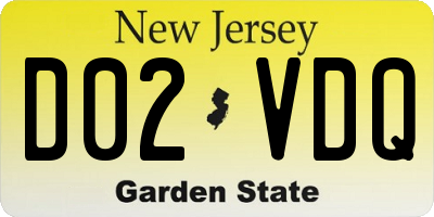 NJ license plate D02VDQ