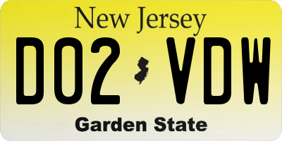 NJ license plate D02VDW