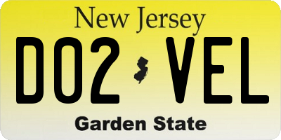 NJ license plate D02VEL