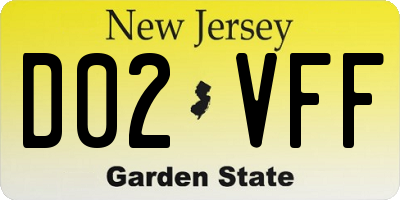 NJ license plate D02VFF