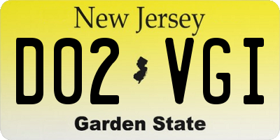 NJ license plate D02VGI