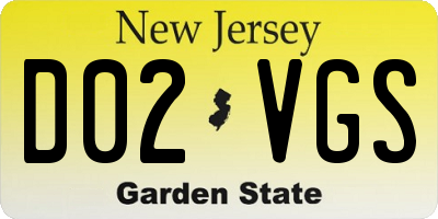 NJ license plate D02VGS