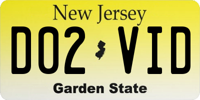 NJ license plate D02VID
