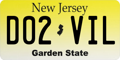 NJ license plate D02VIL