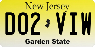 NJ license plate D02VIW