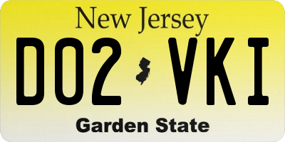 NJ license plate D02VKI