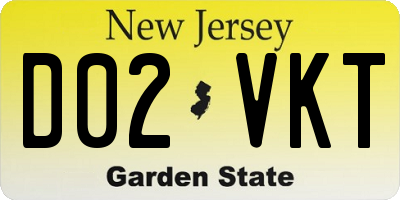 NJ license plate D02VKT