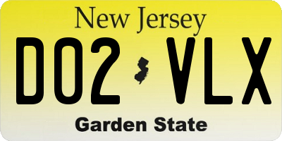 NJ license plate D02VLX