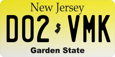 NJ license plate D02VMK