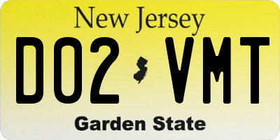 NJ license plate D02VMT