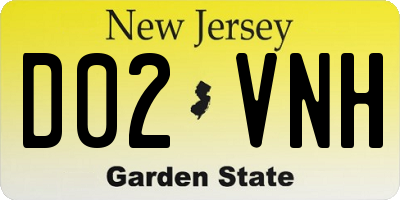 NJ license plate D02VNH