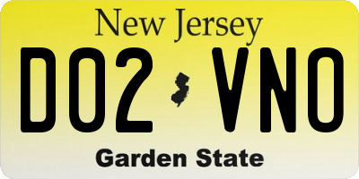 NJ license plate D02VNO