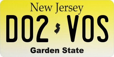 NJ license plate D02VOS