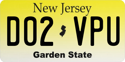 NJ license plate D02VPU