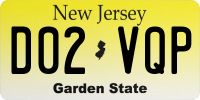 NJ license plate D02VQP