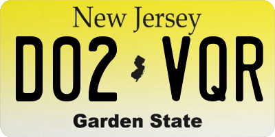NJ license plate D02VQR