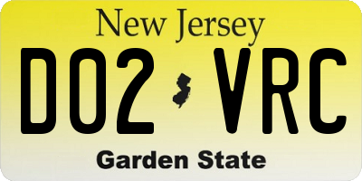 NJ license plate D02VRC