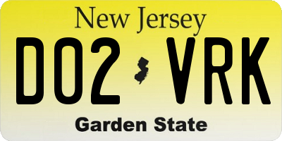 NJ license plate D02VRK
