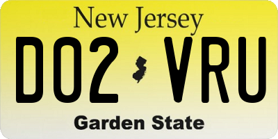 NJ license plate D02VRU
