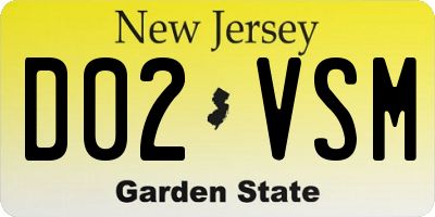 NJ license plate D02VSM