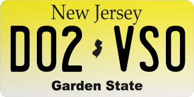 NJ license plate D02VSO