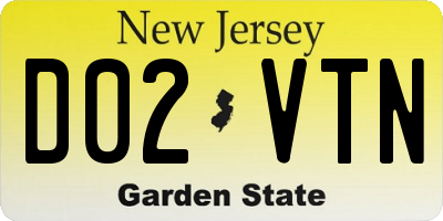 NJ license plate D02VTN