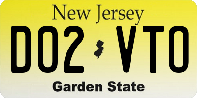 NJ license plate D02VTO