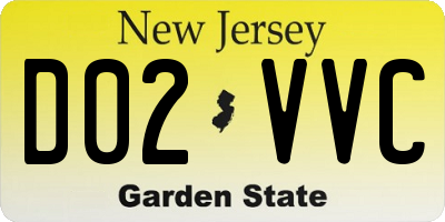 NJ license plate D02VVC