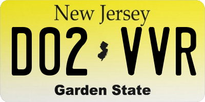 NJ license plate D02VVR
