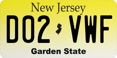 NJ license plate D02VWF