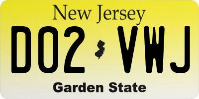 NJ license plate D02VWJ