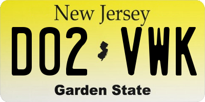 NJ license plate D02VWK