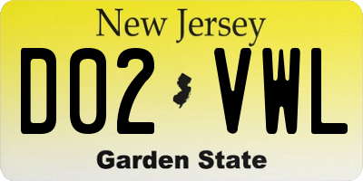 NJ license plate D02VWL