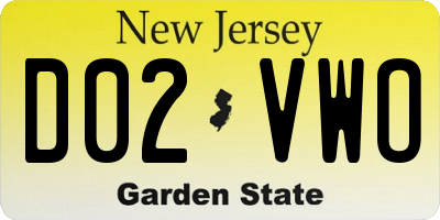 NJ license plate D02VWO
