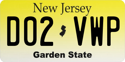 NJ license plate D02VWP
