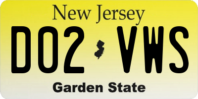 NJ license plate D02VWS